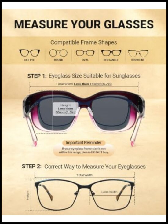 Polarized Over Glasses Sunglasses Large Square Fit Over Driving